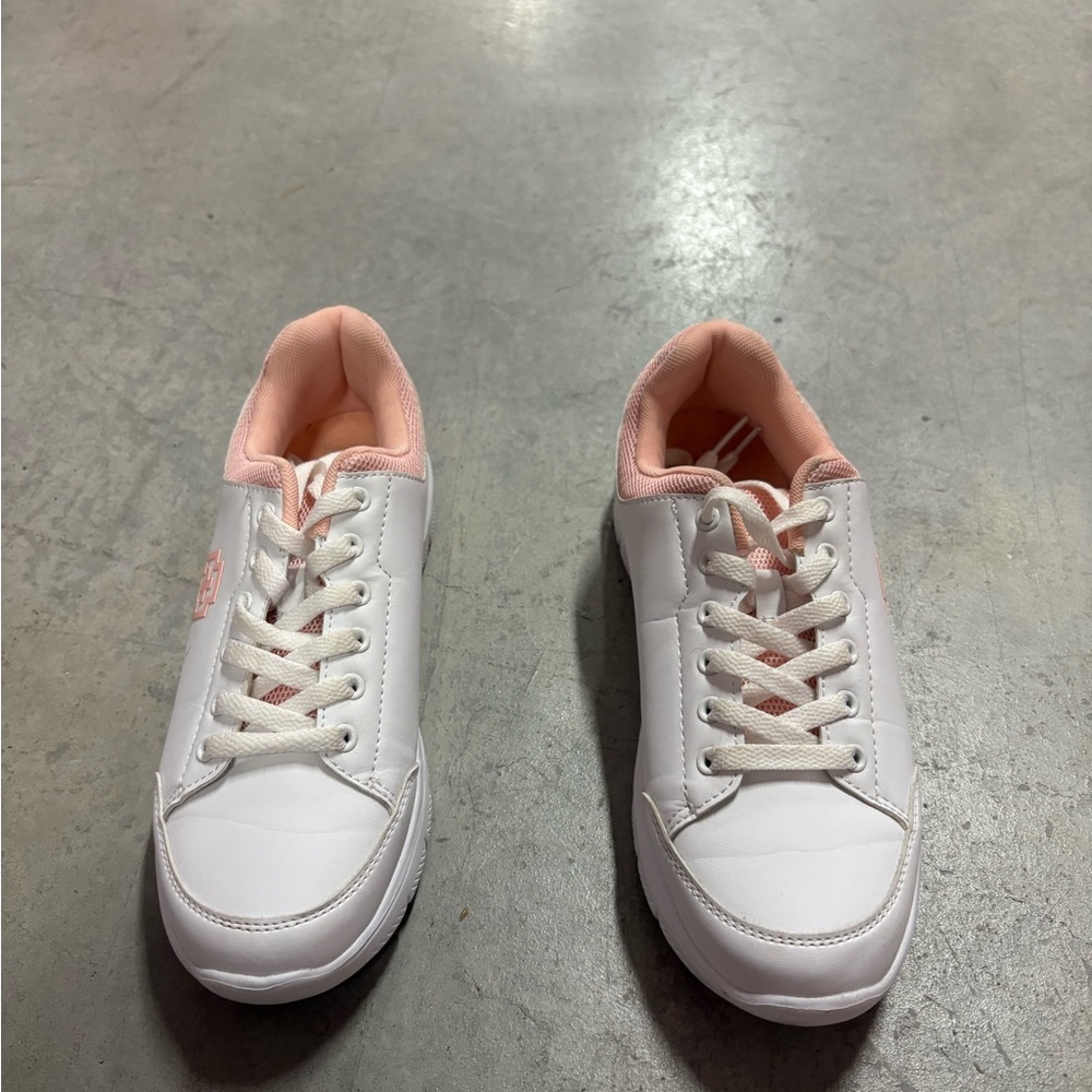 Women's White and Pink Sneakers